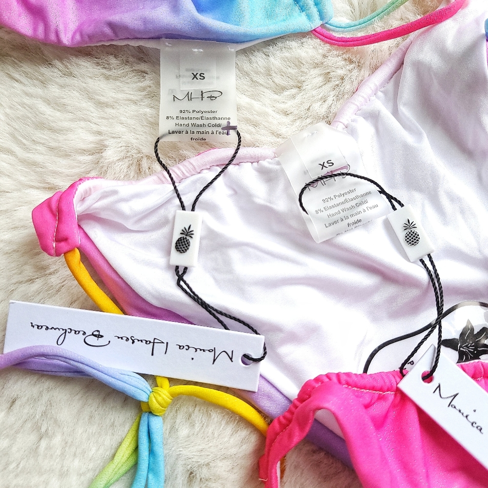 Monica Hansen x Free People Miami Vice Bikini Set Pastel Rainbow - Picture 6 of 13